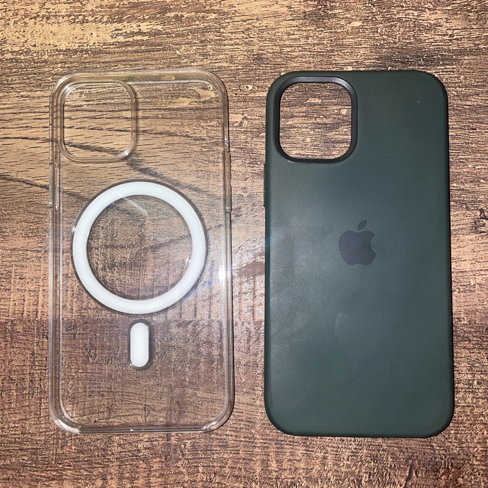 Apple Brand iPhone 12 Pro Cases in Clear and Army Green
